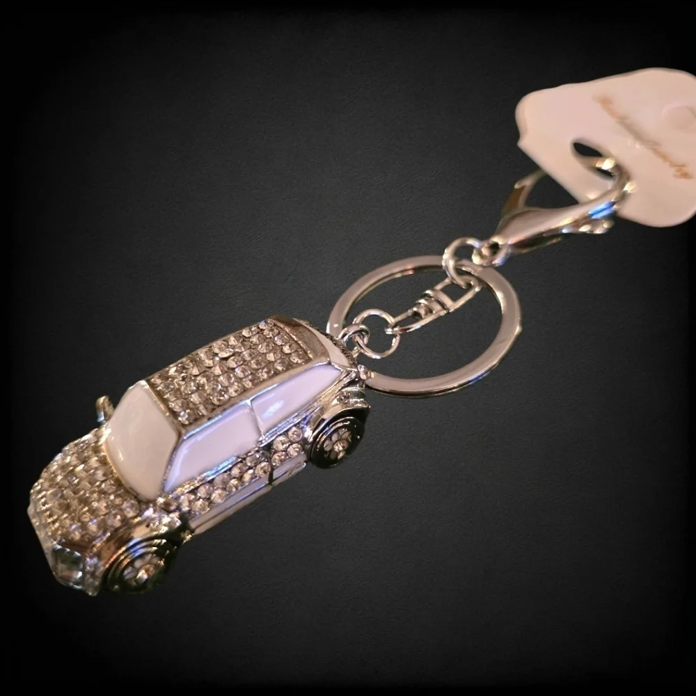 Fashion-Inspired Rhinestone Car Bag Charm / Fashion Keychain